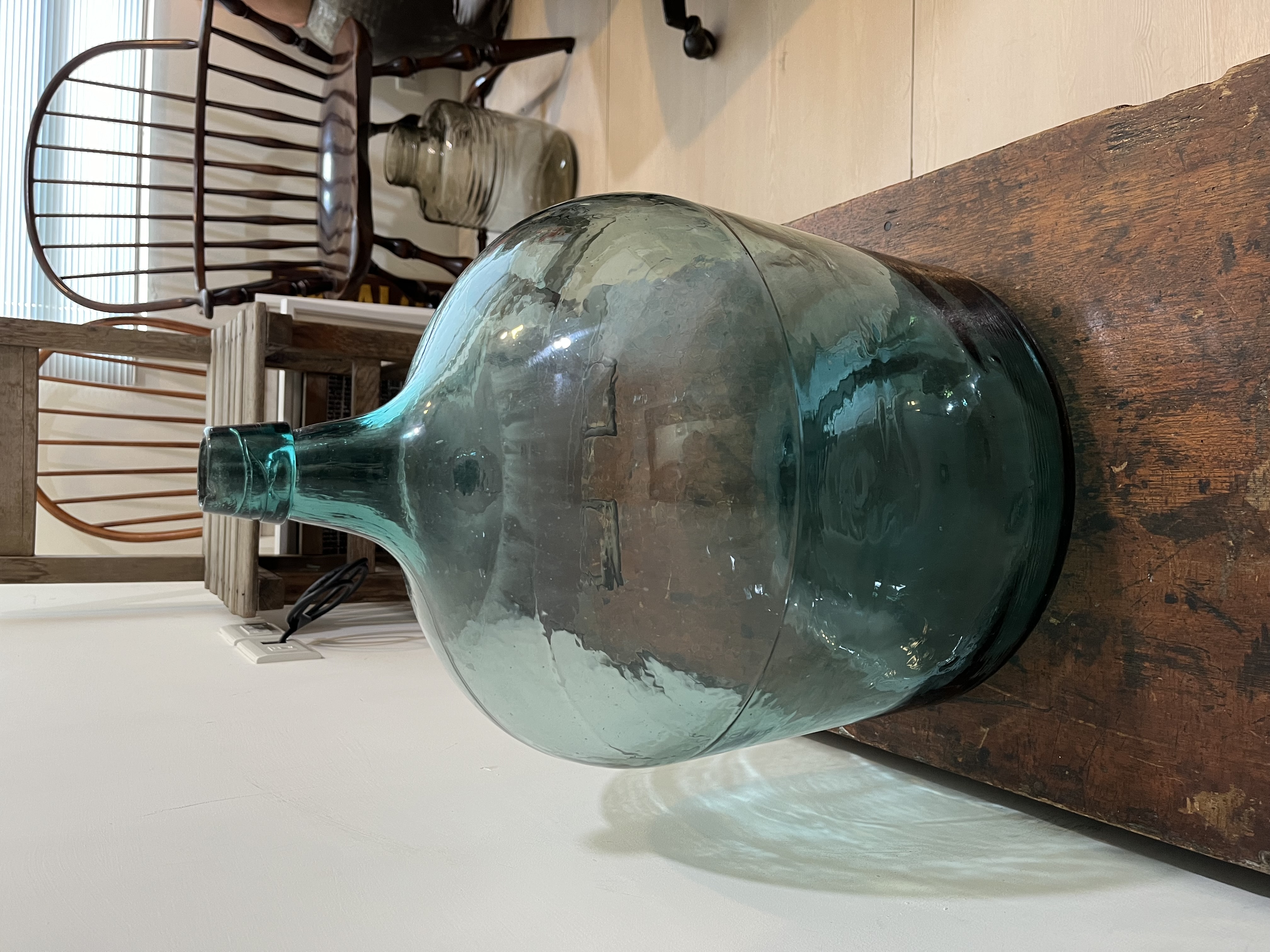 Large decorative glass bottle